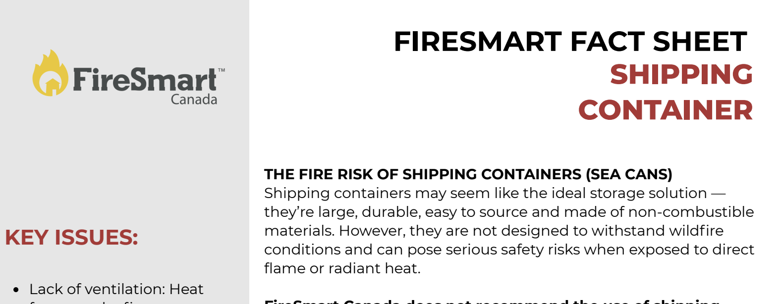 FireSmart Fact Sheet: Shipping Containers thumbnail