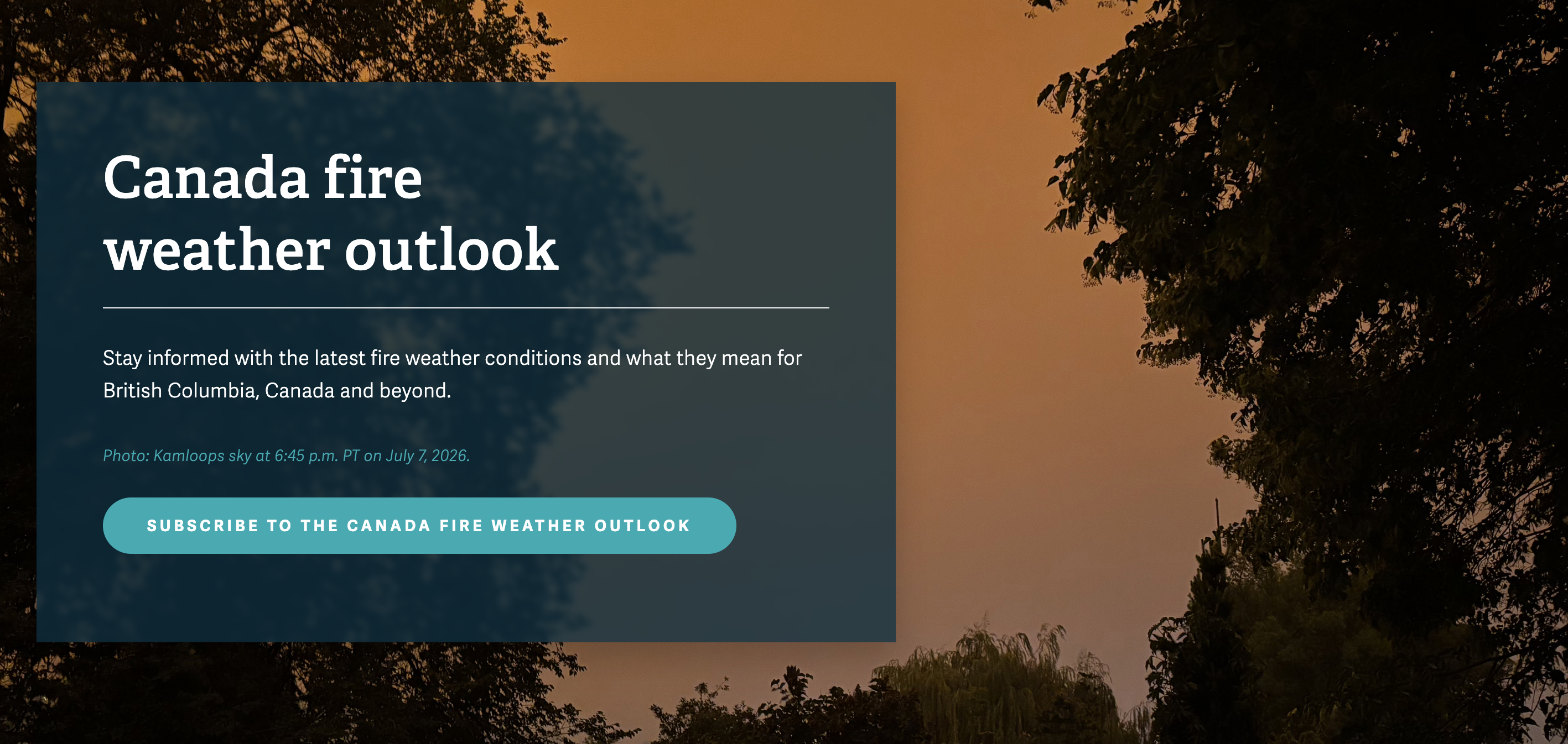 Canada fire weather outlook thumbnail
