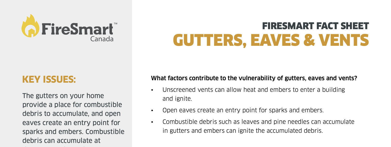 FireSmart Fact Sheet: Gutters, Eaves, and Vents thumbnail