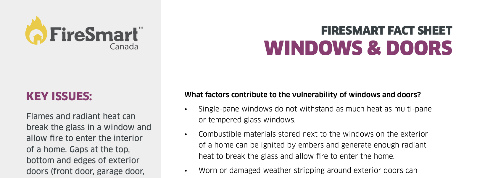 FireSmart Fact Sheet: Windows and Doors thumbnail