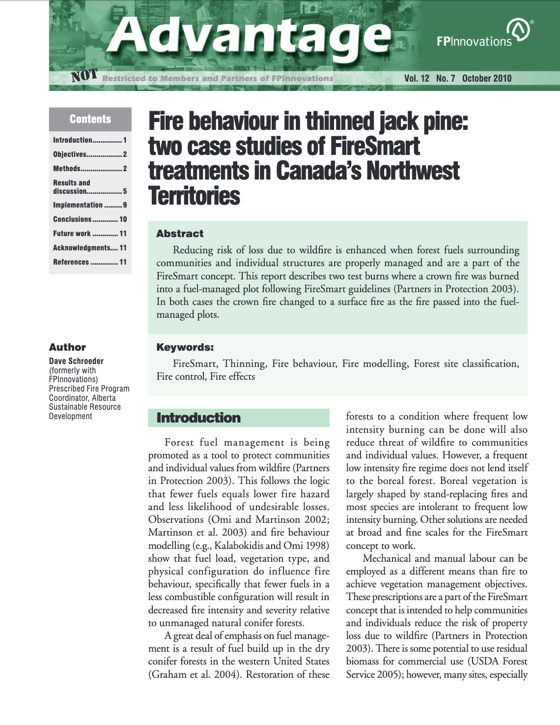 Fire behaviour in thinned jack pine: Two case studies of FireSmart treatments in Canada’s Northwest Territories thumbnail