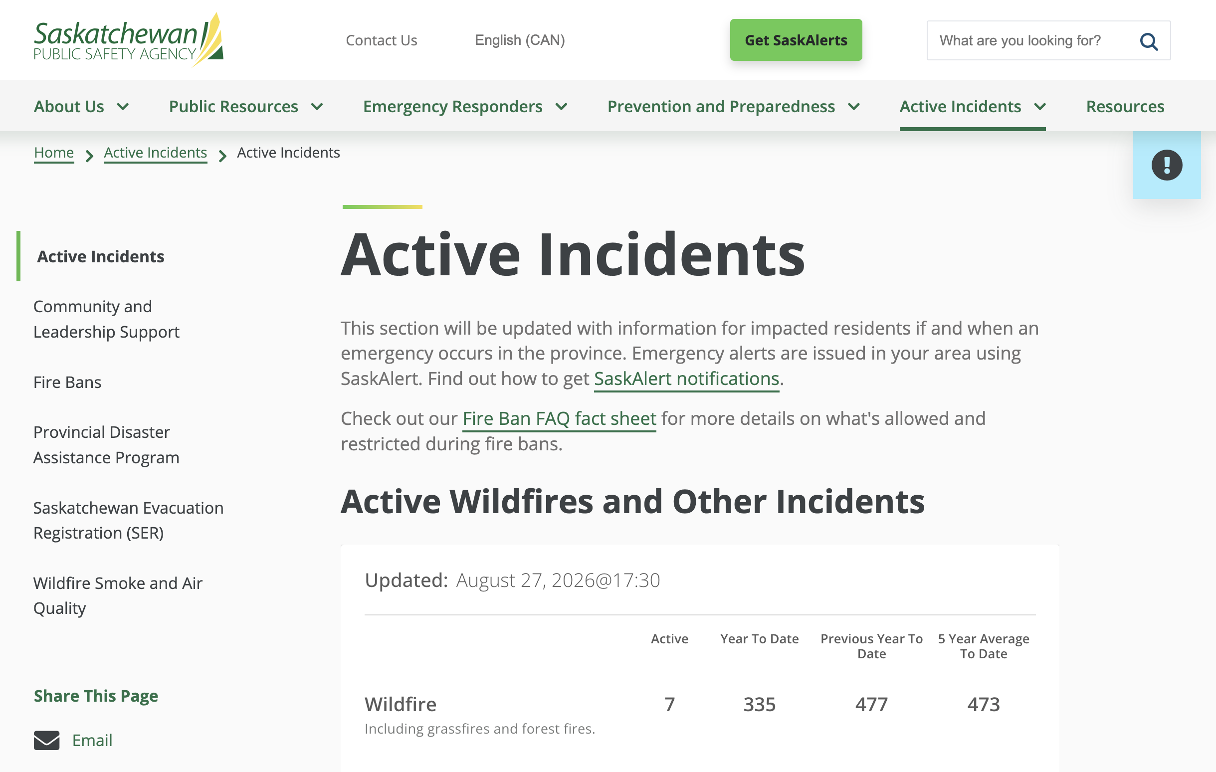 Active Incidents | SPSA thumbnail