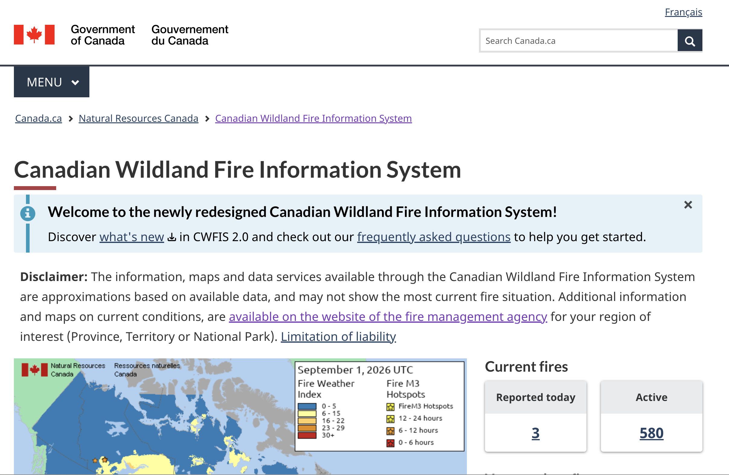 Canadian Wildland Fire Information System thumbnail