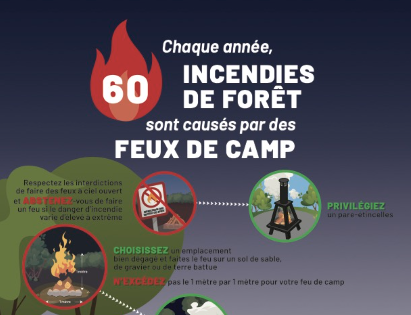 Chaque année, 60 incendies de forêt sont causés par des feux de camp thumbnail