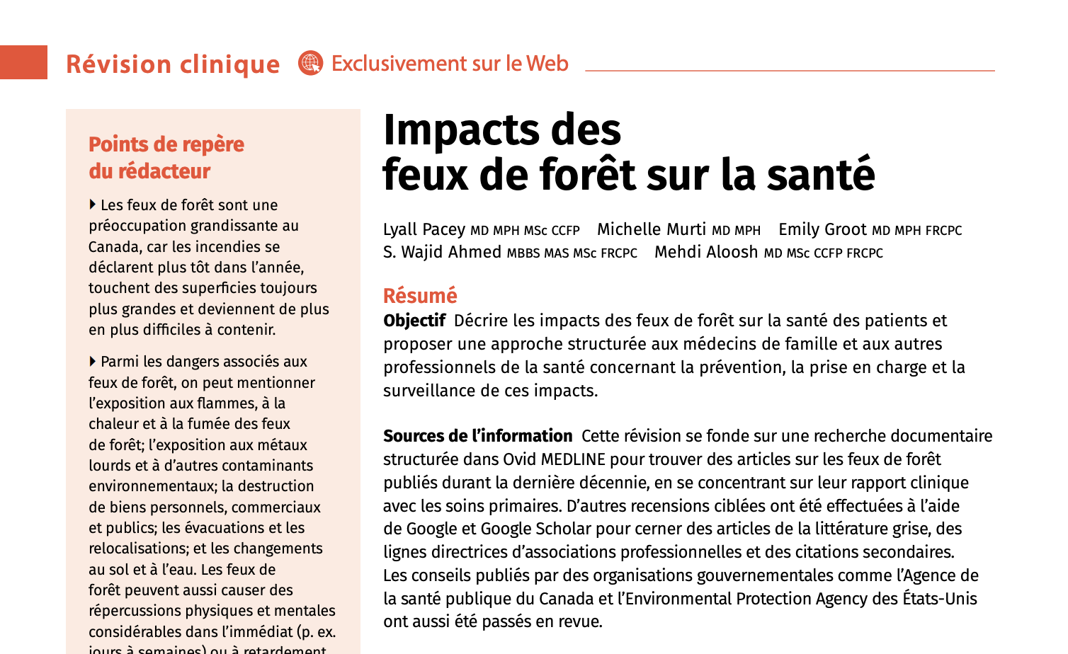 Impacts des feux de forêt sur la santé thumbnail