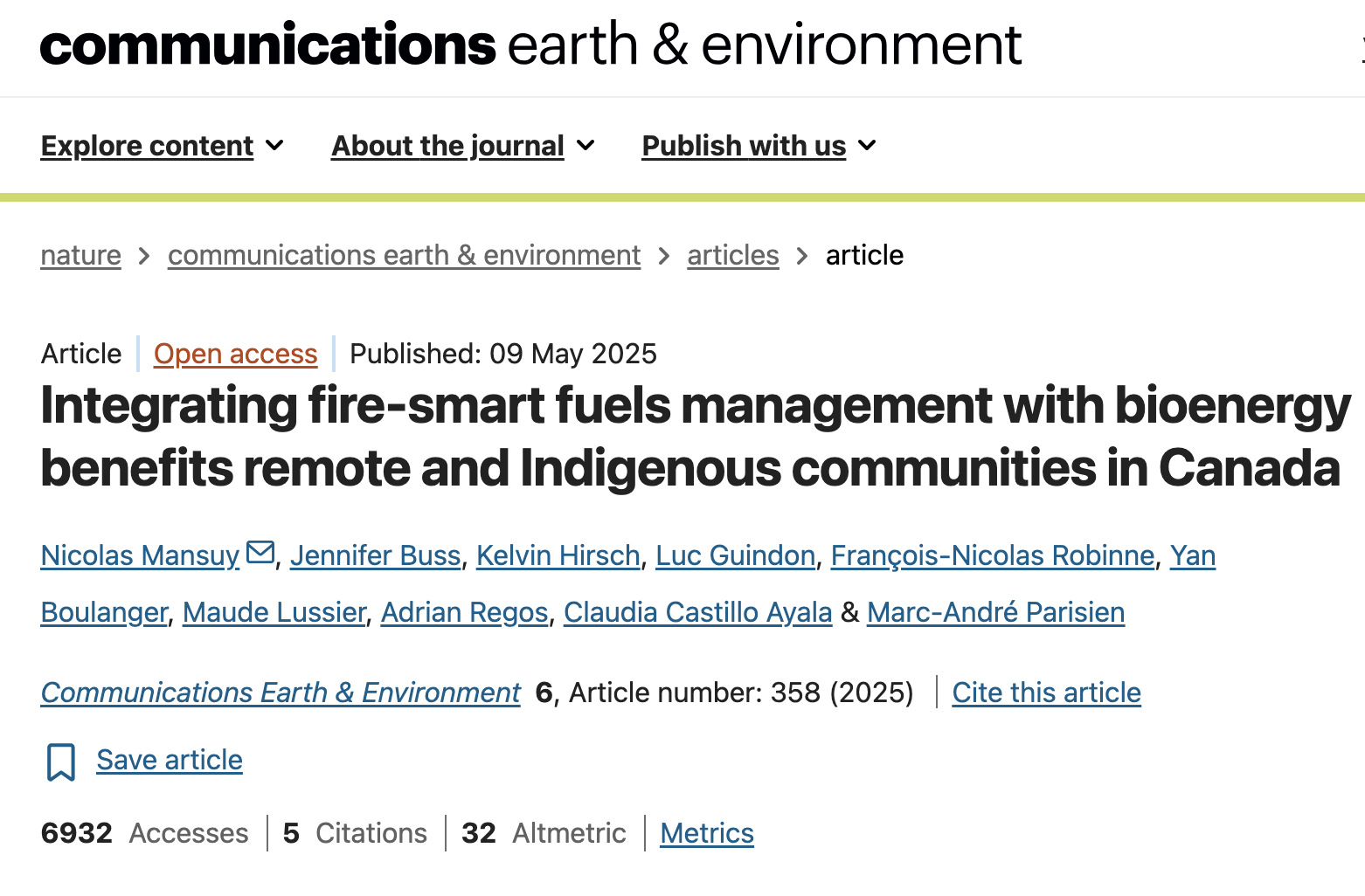 Integrating fire-smart fuels management with bioenergy benefits remote and Indigenous communities in Canada thumbnail