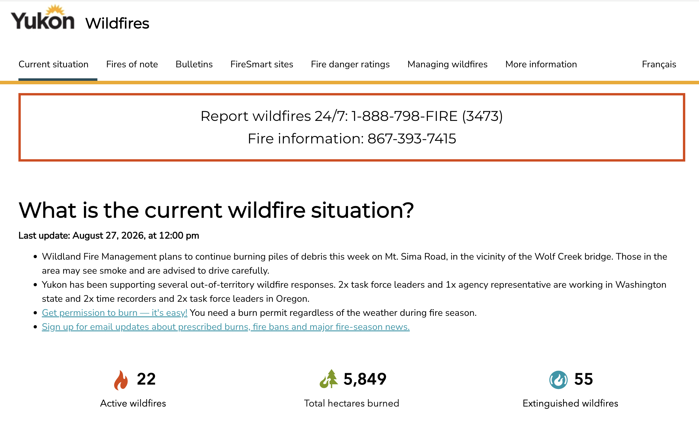What is the current wildfire situation? thumbnail