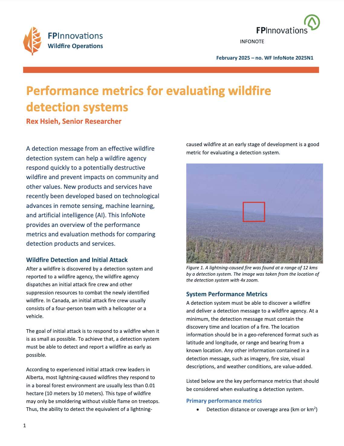 Performance metrics for evaluating wildfire detection systems thumbnail
