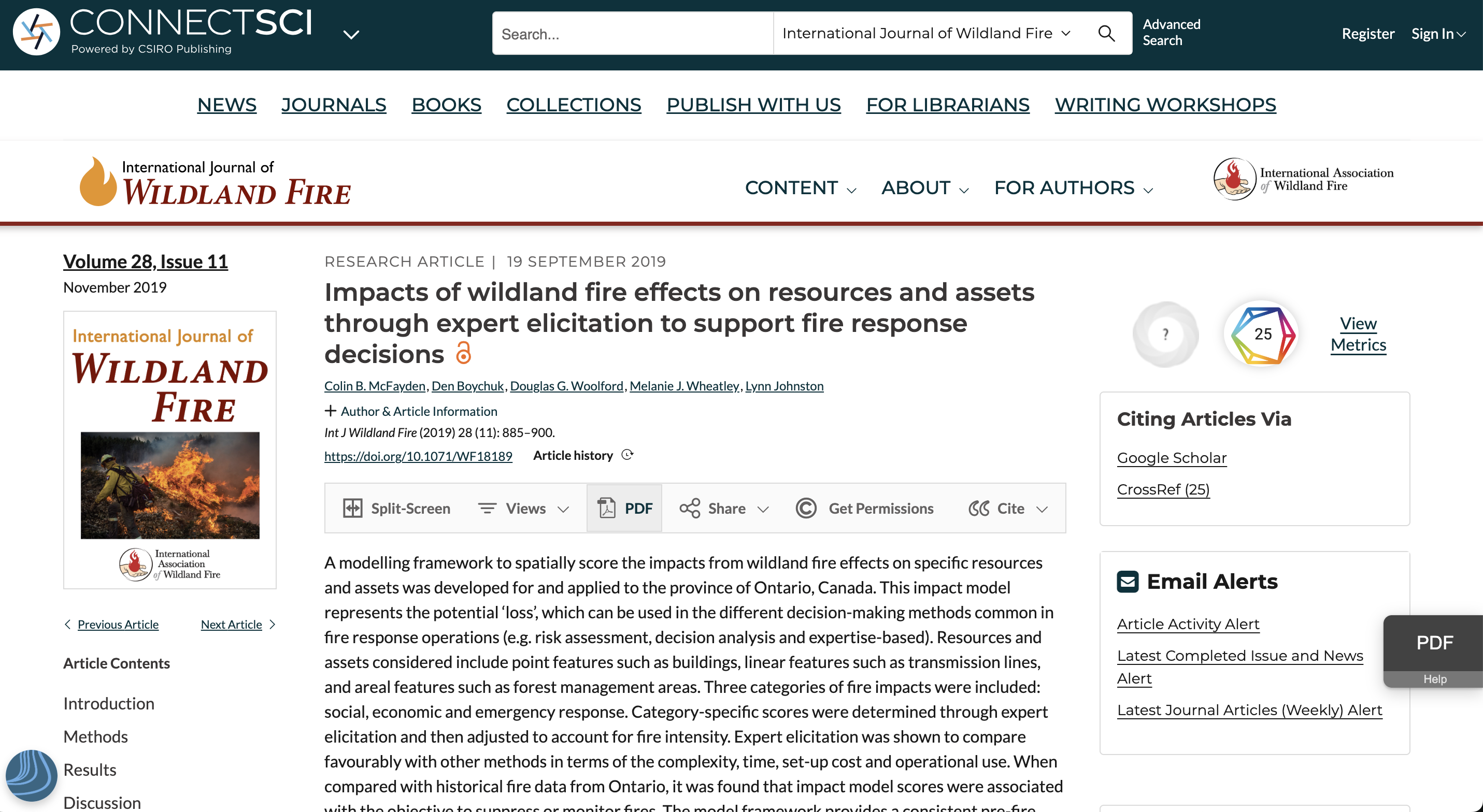 Impacts of wildland fire effects on resources and assets through expert elicitation to support fire response decisions thumbnail