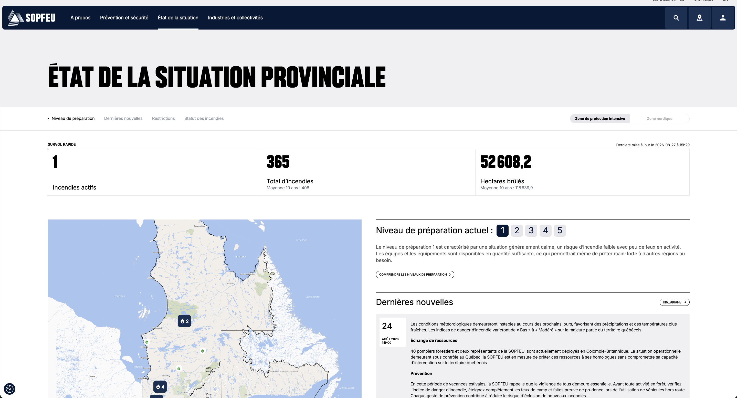État de la situation provinciale thumbnail